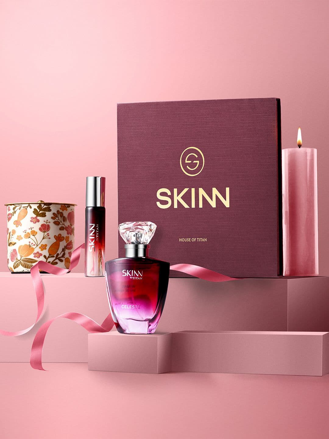 SKINN Women Set Of 2 Long Lasting Eau De Parfum Gift Set- Celest & Nude -50ml + 20ml