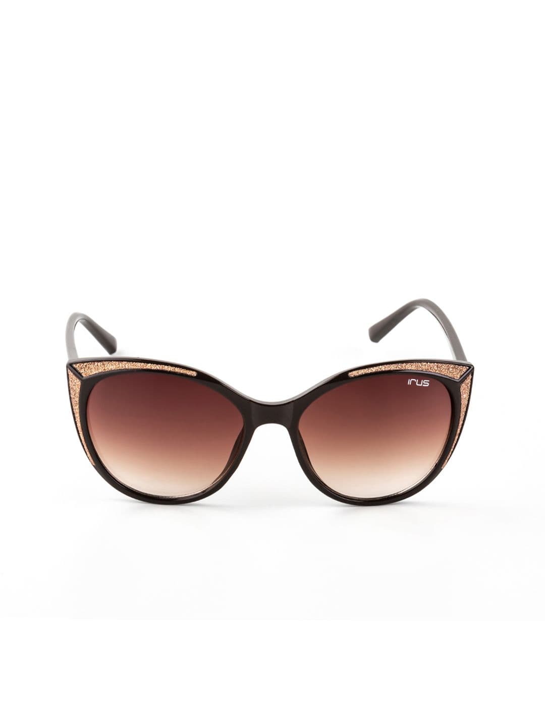 IRUS by IDEE Women Brown Lens & Black Cateye Sunglasses with UV Protected Lens IRS1094C2SG