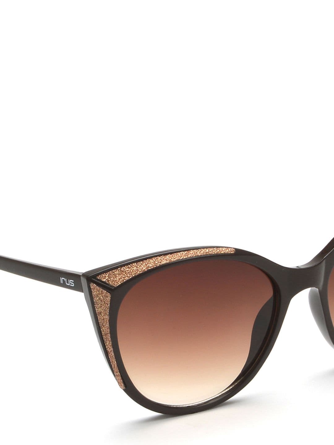 IRUS by IDEE Women Brown Lens & Black Cateye Sunglasses with UV Protected Lens IRS1094C2SG