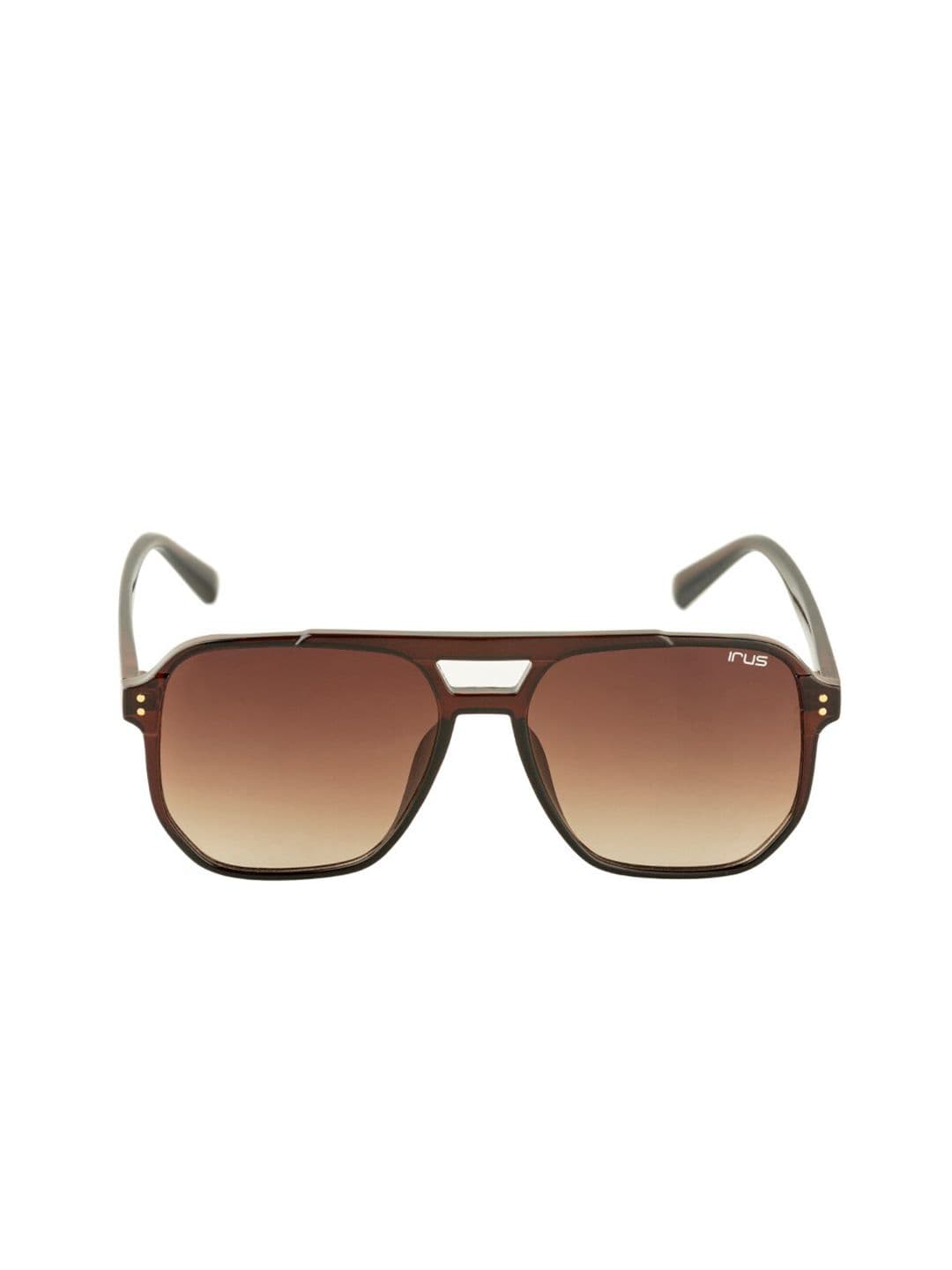 IRUS by IDEE Unisex Brown Lens & Black Square Sunglasses with UV Protected Lens