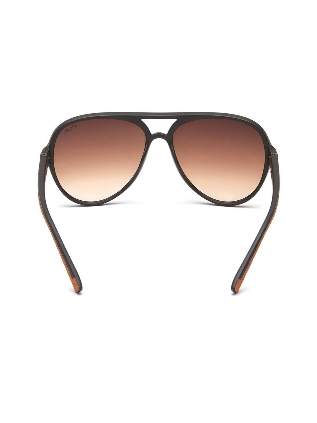 IRUS by IDEE Unisex Brown Lens & Black Aviator Sunglasses with UV Protected Lens