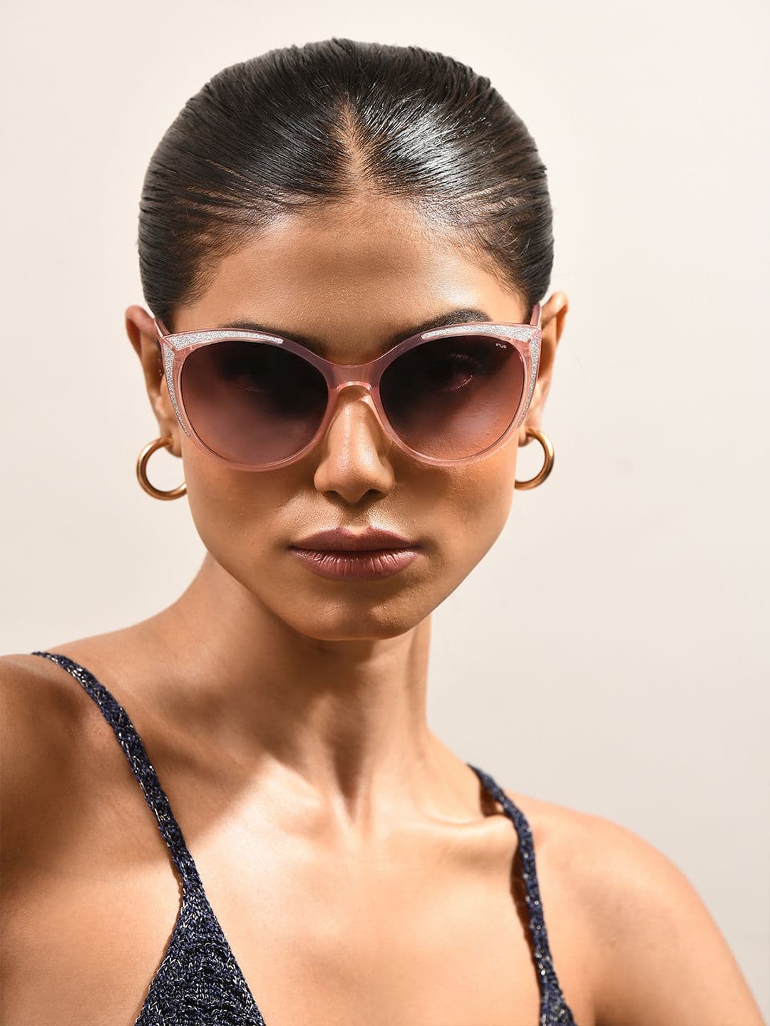 IRUS by IDEE Women Grey Lens & Orange Cateye Sunglasses with UV Protected Lens