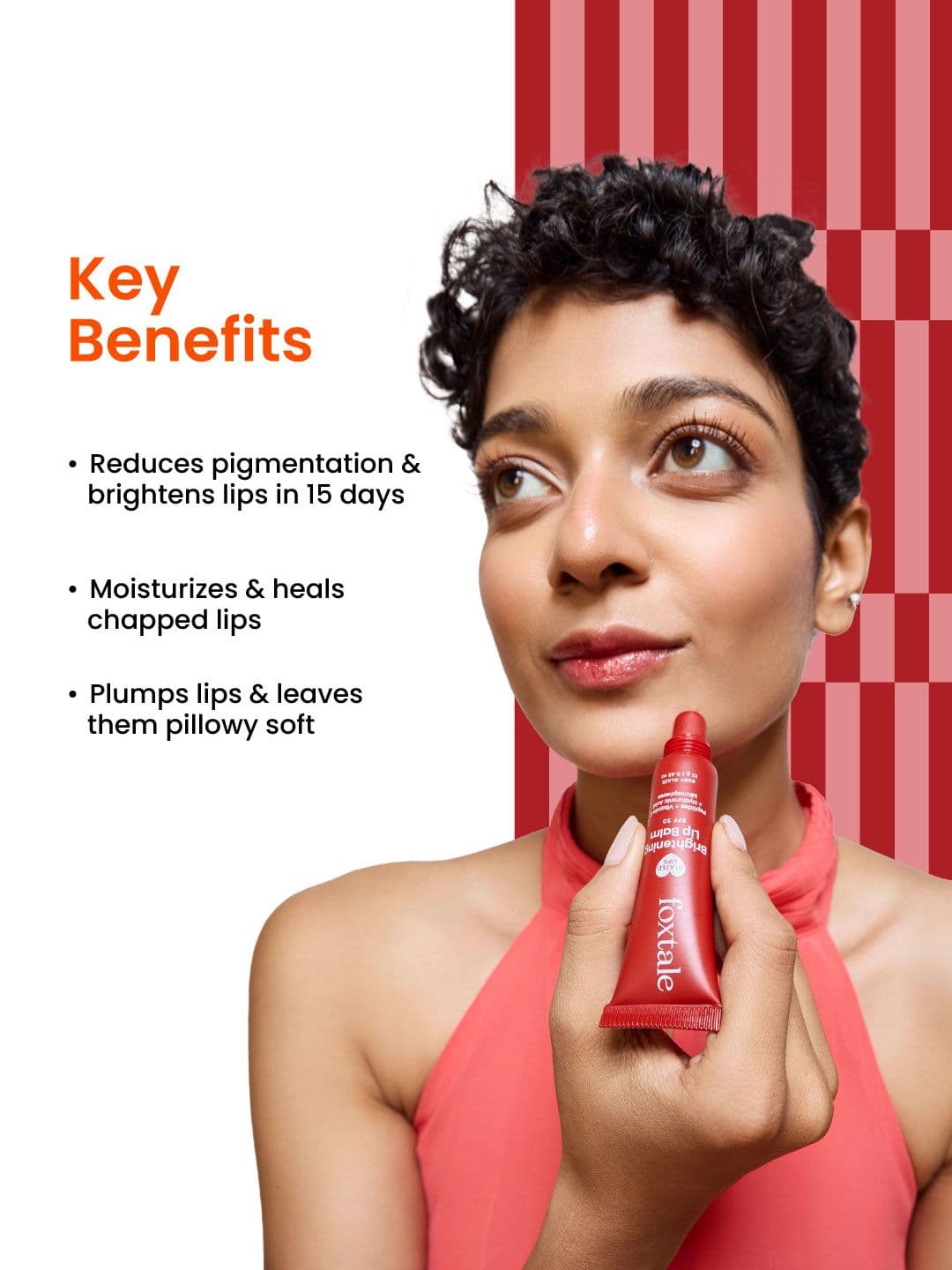 FoxTale SPF 30 Brightening Lip Balm with Peptides & Vit C - Ruby Glaze - 12 g