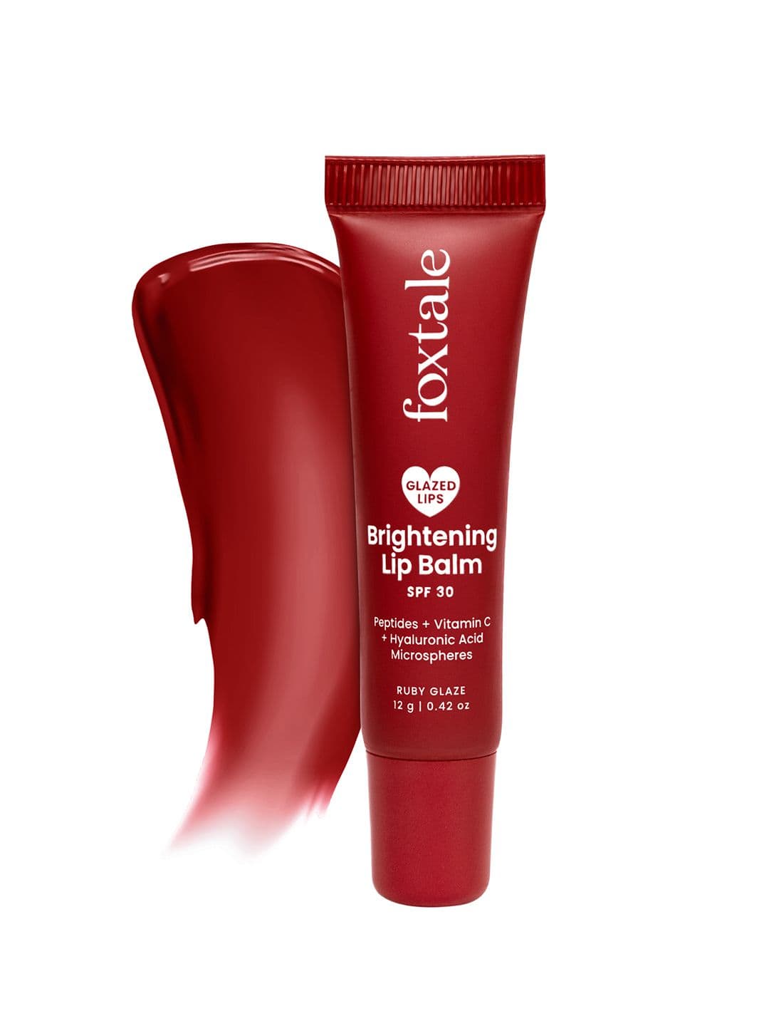 FoxTale SPF 30 Brightening Lip Balm with Peptides & Vit C - Ruby Glaze - 12 g