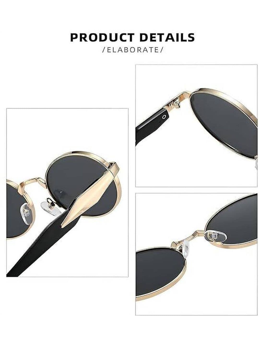 HAYDEN haiza Round Sunglasses with UV Protected Lens GOLD-NEW OVAL-1