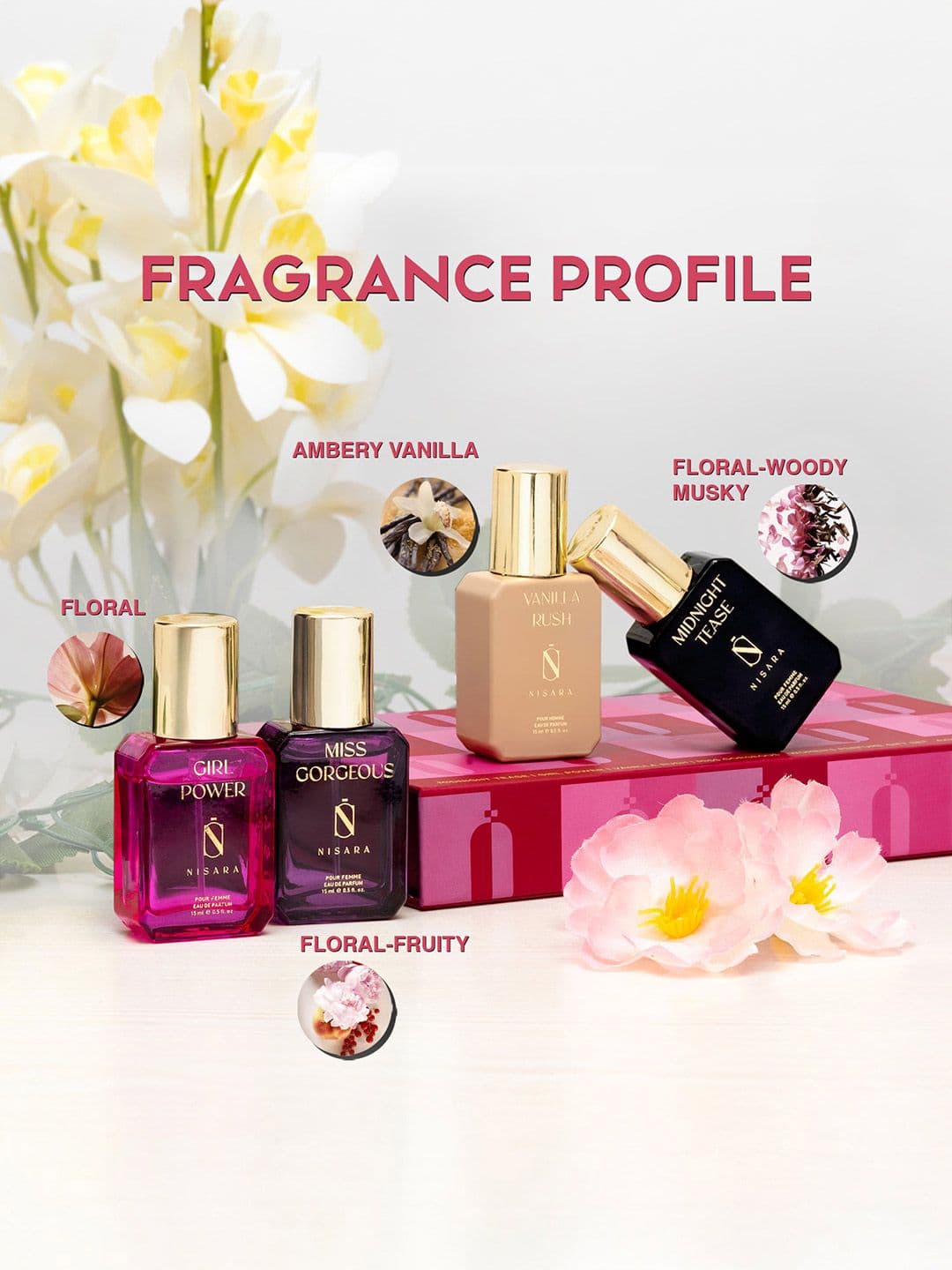 NISARA Women Gift Set of 4 Eau De Parfum - 15 ml each