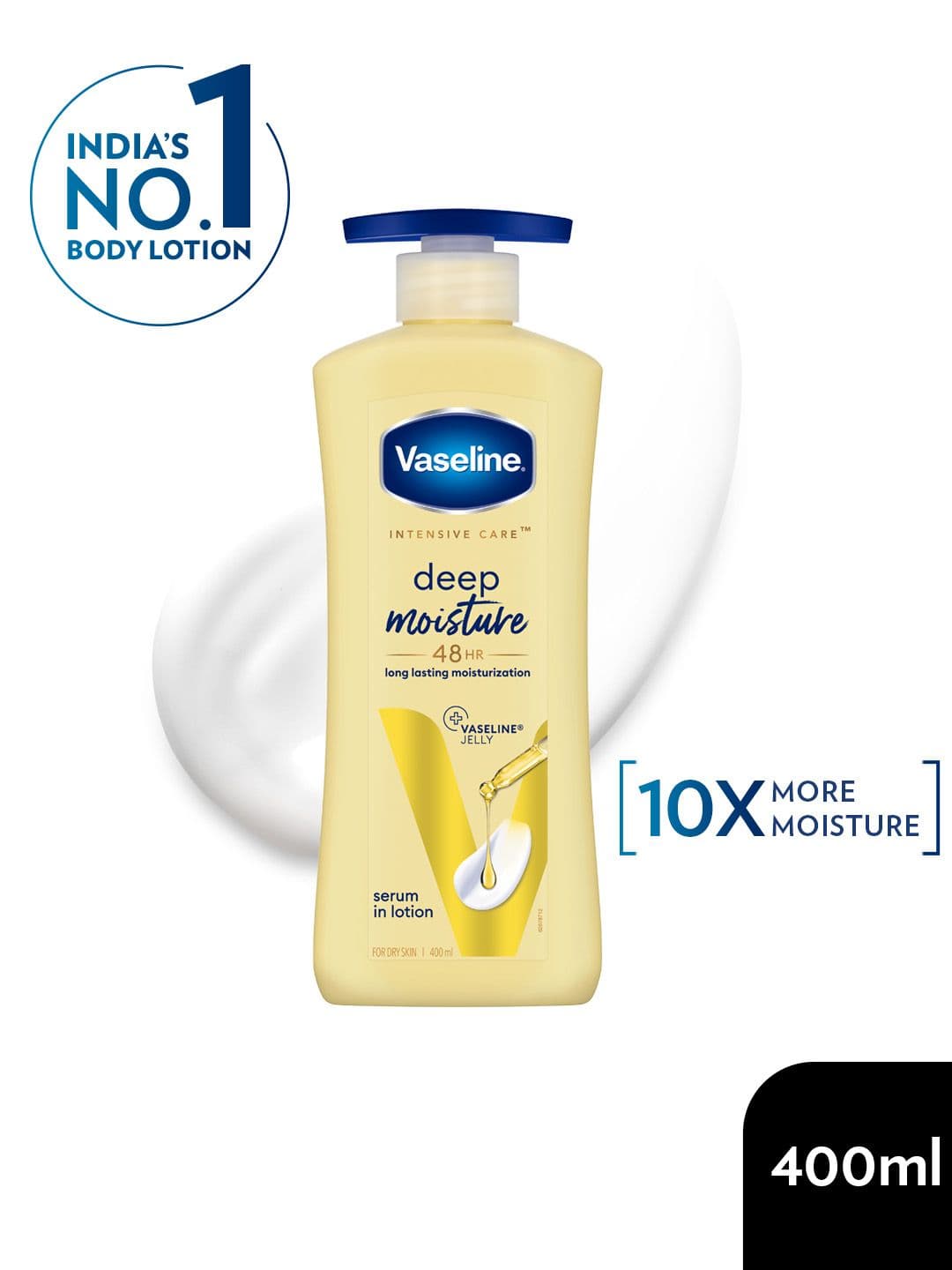 Vaseline Deep Moisture Body Lotion for Cushion Soft Skin with Ceramides Hyaluron - 400ml