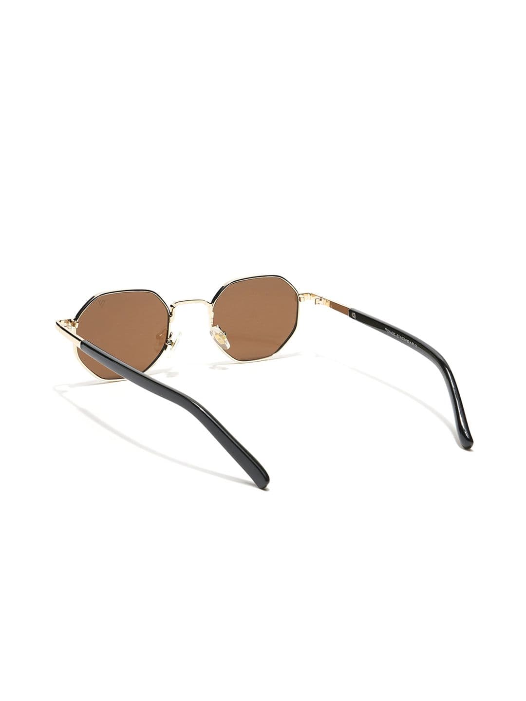 Voyage Unisex Brown Lens & Gold-Toned Round Sunglasses with UV Protected Lens