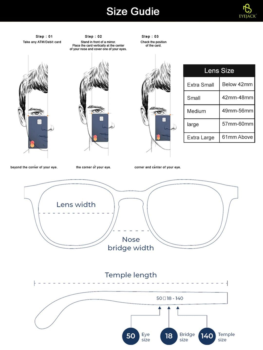 Eyejack by Voyage Unisex Wayfarer Full Rim Sunglasses with UV Protected Lens ID2329CL860