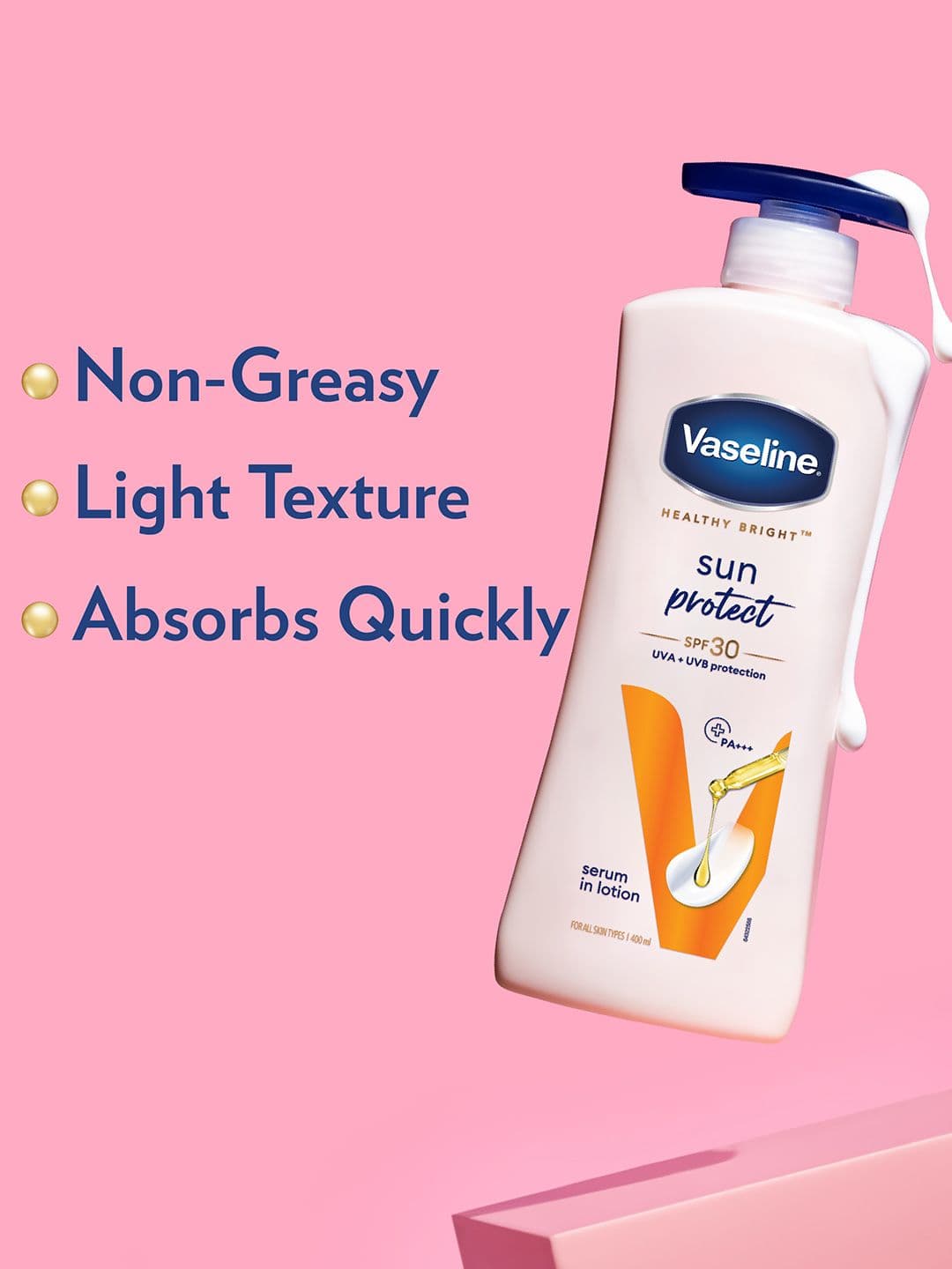 Vaseline Sun Protect SPF 30 Body Lotion with UVA + UVB PA+++ - 400ml