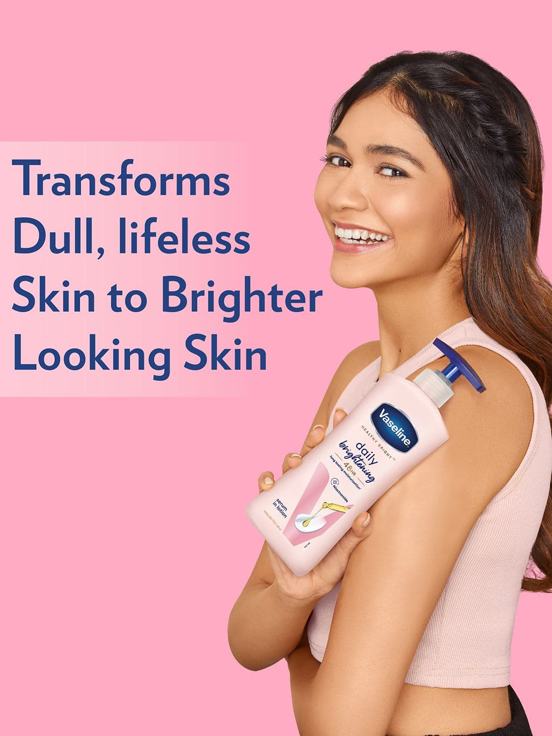 Vaseline Daily Brightening Body Lotion For Healthy & Glowing Skin with Niacinamide - 400ml