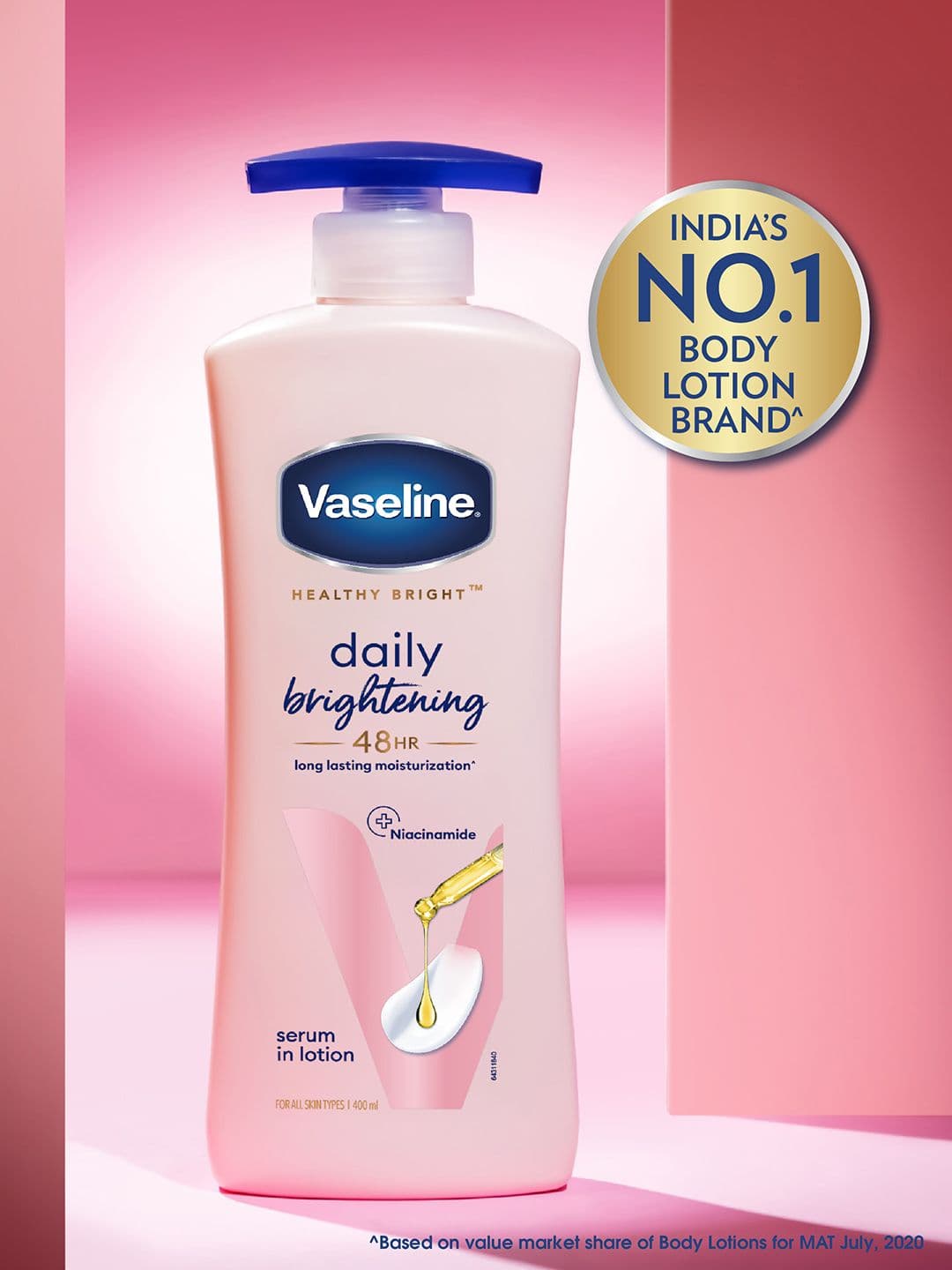 Vaseline Daily Brightening Body Lotion For Healthy & Glowing Skin with Niacinamide - 400ml
