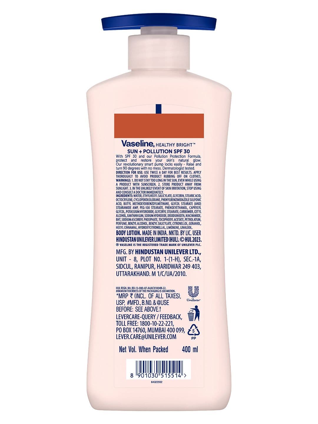 Vaseline Sun Protect SPF 30 Body Lotion with UVA + UVB PA+++ - 400ml