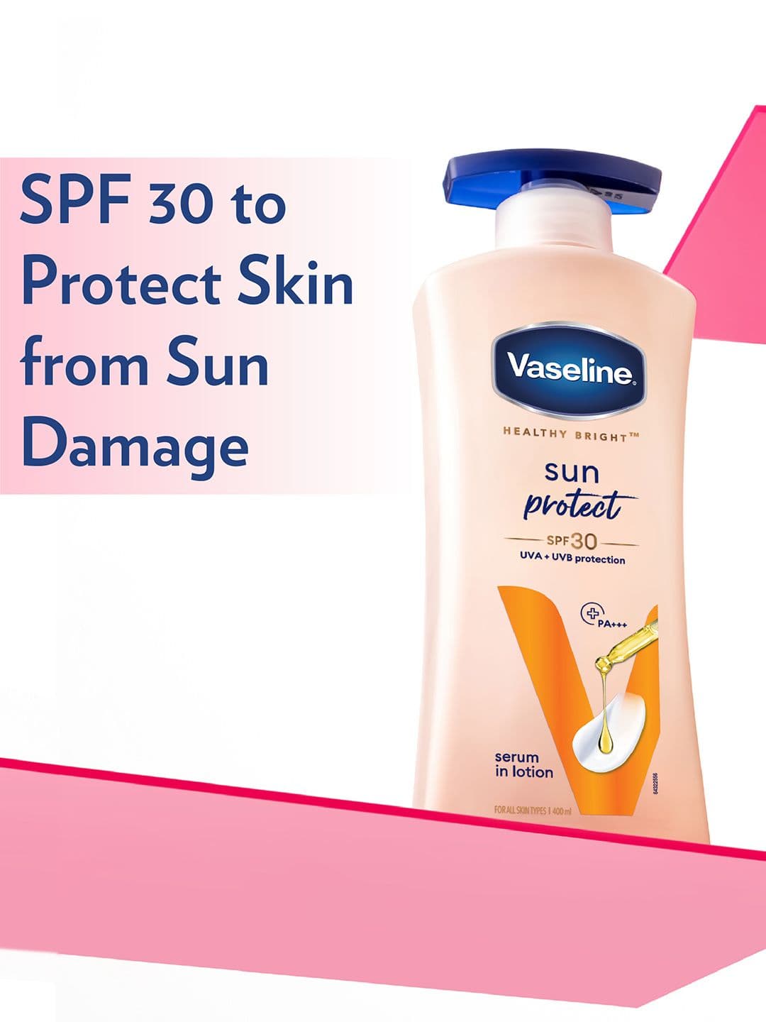 Vaseline Sun Protect SPF 30 Body Lotion with UVA + UVB PA+++ - 400ml