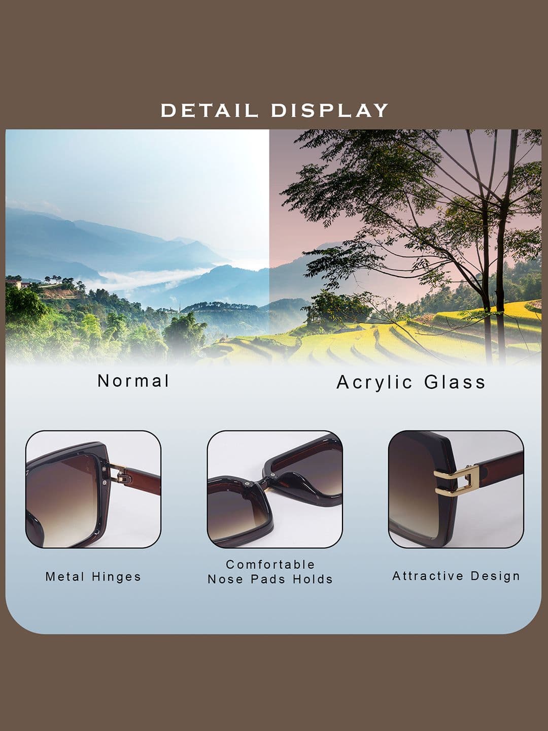 HASHTAG EYEWEAR Women Oversized Sunglasses With UV Protected Lens G-15065-brown