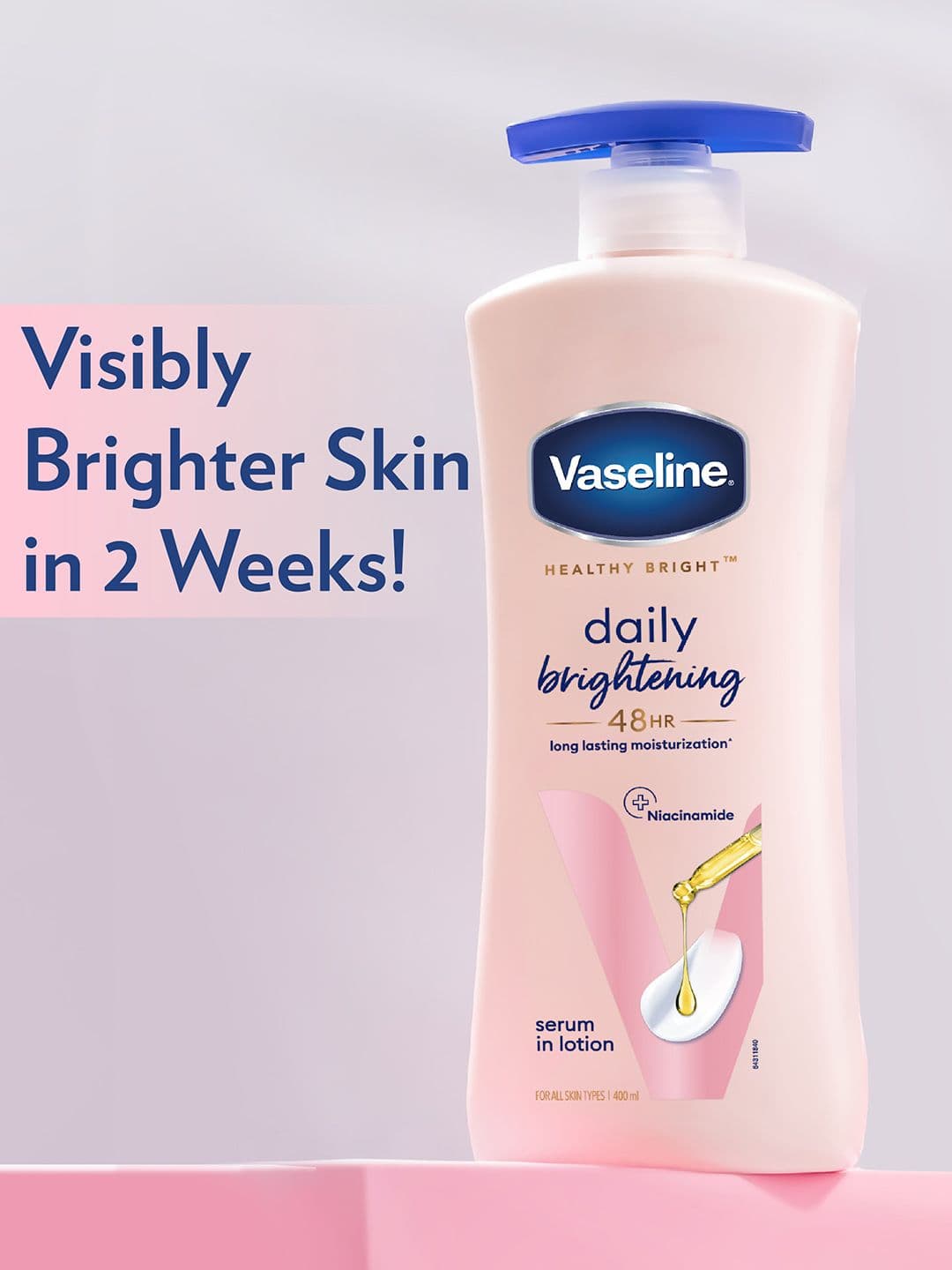 Vaseline Daily Brightening Body Lotion For Healthy & Glowing Skin with Niacinamide - 400ml