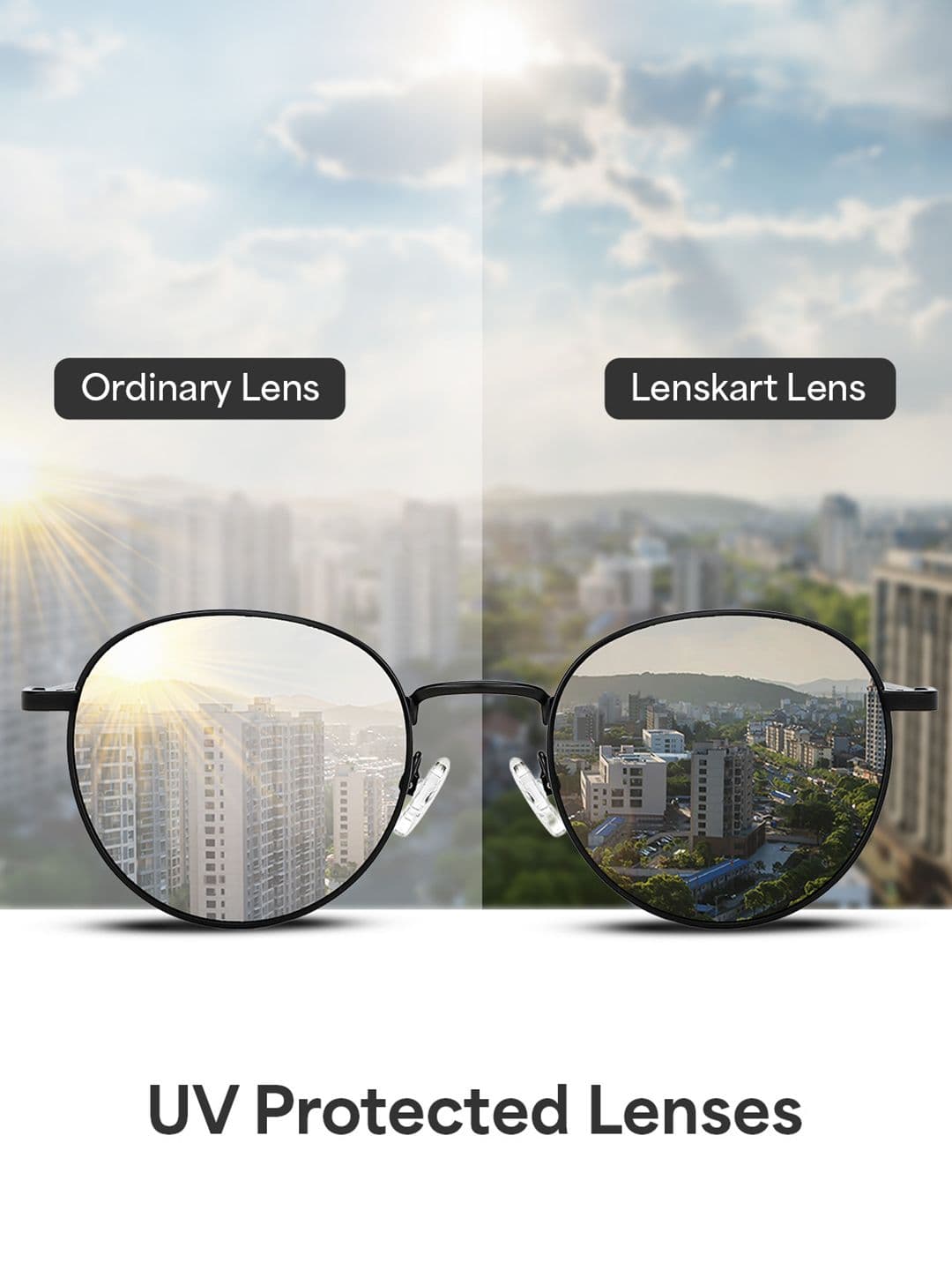 Vincent Chase by Lenskart Unisex Grey Lens & Gold-Toned Aviator Sunglasses with UV Protected Lens