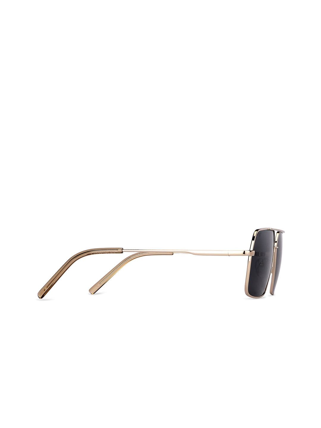 Vincent Chase by Lenskart Unisex Grey Lens & Gold-Toned Square Sunglasses with Polarised and UV Protected Lens