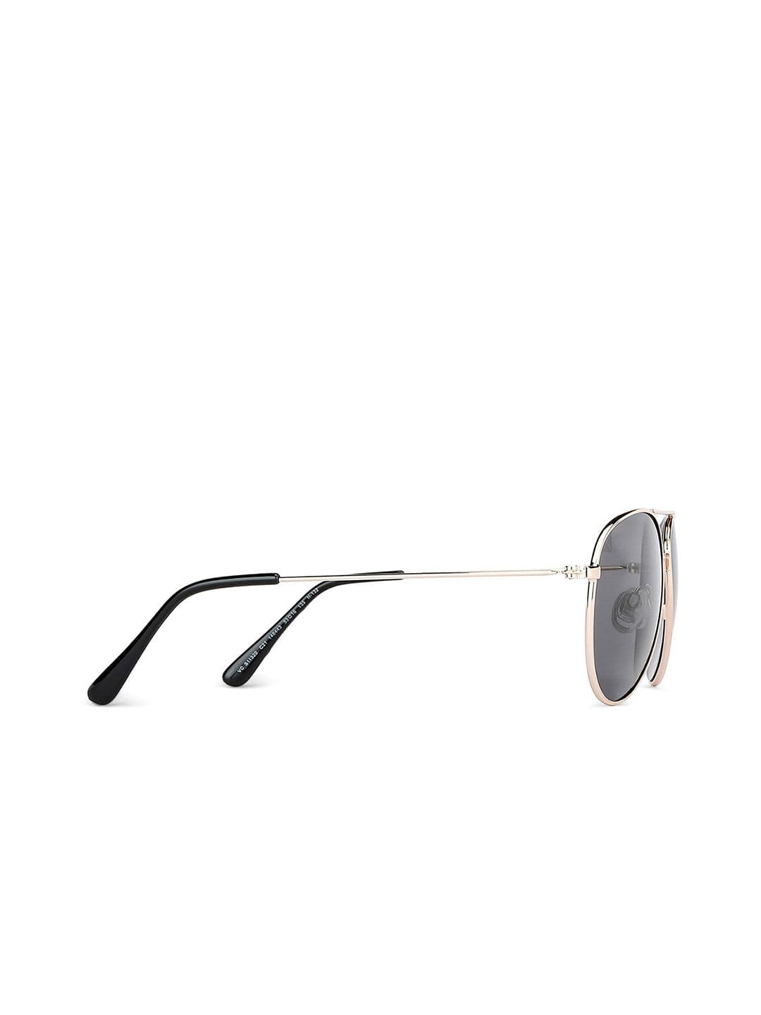 Vincent Chase by Lenskart Unisex Grey Lens & Gold-Toned Aviator Sunglasses with UV Protected Lens