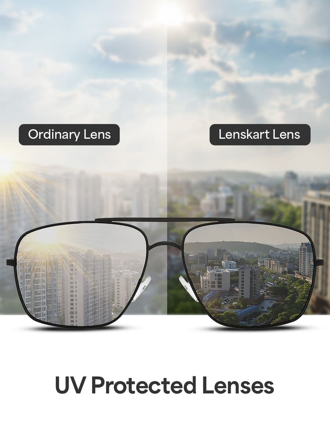 Vincent Chase by Lenskart Unisex Lens & Rectangle Sunglasses with Polarised and UV Protected Lens