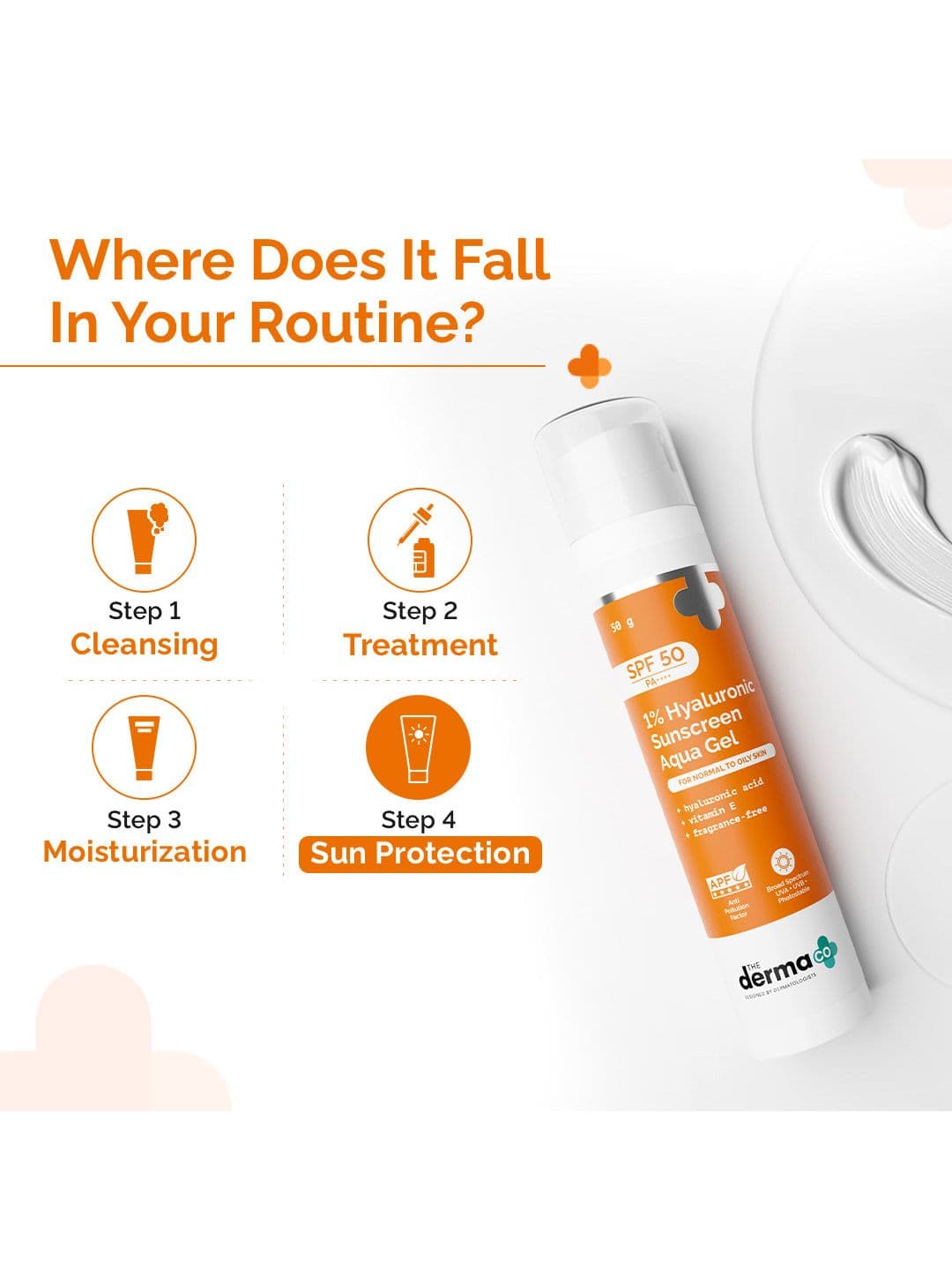 The Derma co. 1% Hyaluronic Sunscreen Aqua Ultra Light Gel UVA & B Prot 50g In-Vivo tested