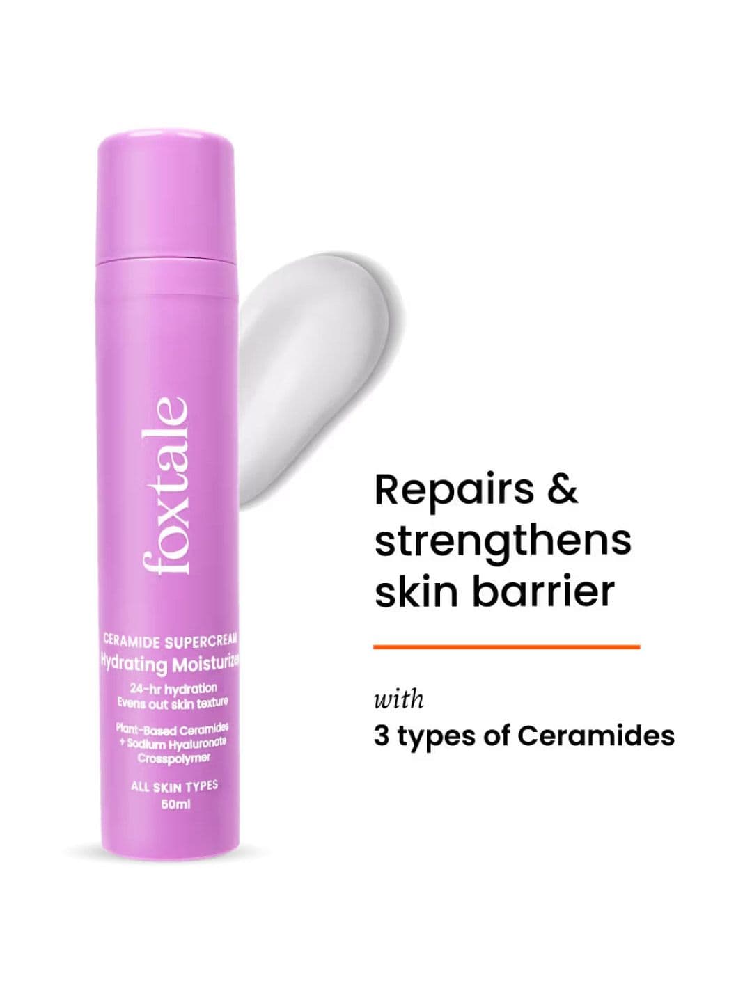 FoxTale Ceramide Hydrating Moisturizer with Hyaluronic Acid - 50 ml
