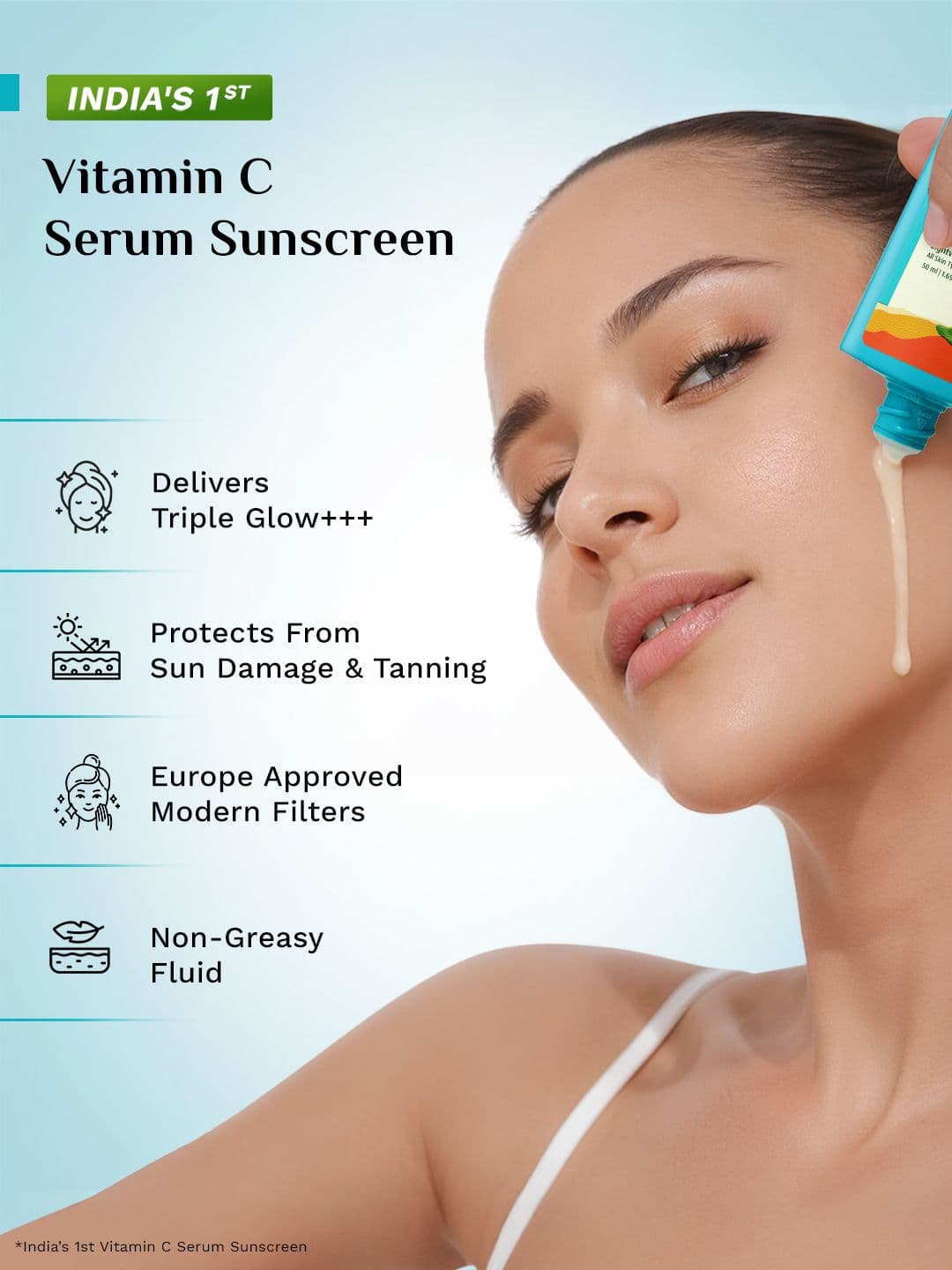 Pilgrim 5% Vitamin C Complex Brightening Serum Sunscreen SPF 50+ PA++++ - 50 ml