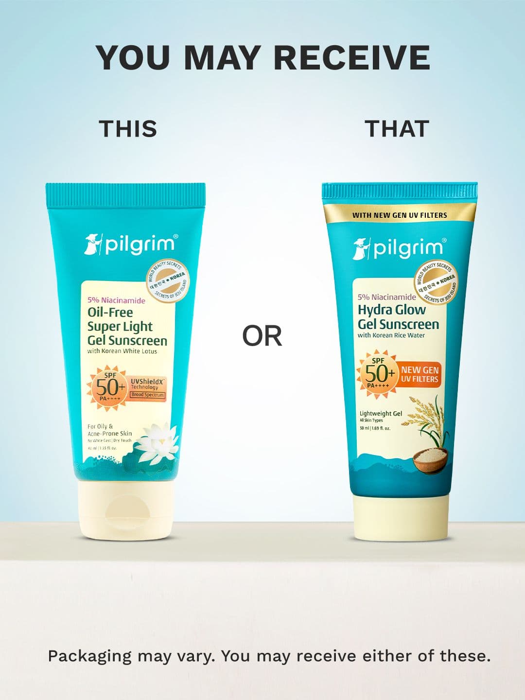 Pilgrim 5% Niacinamide Hydra Glow Gel Sunscreen SPF 50+ PA++++ - 50 ml