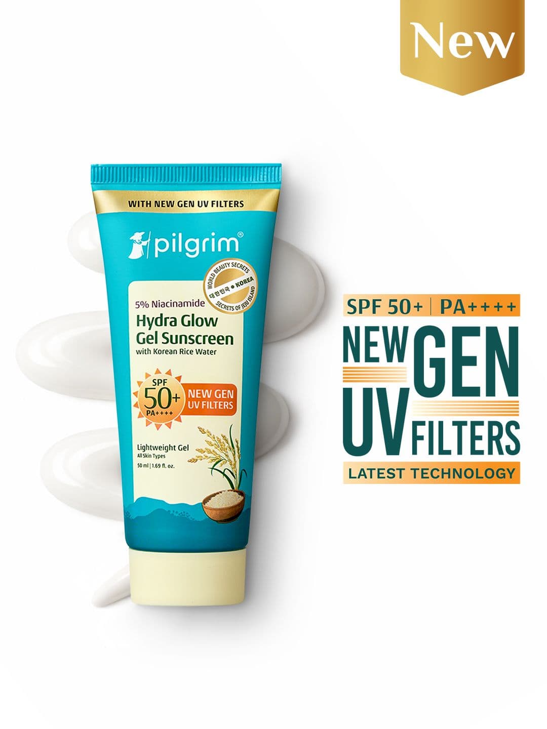 Pilgrim 5% Niacinamide Hydra Glow Gel Sunscreen SPF 50+ PA++++ - 50 ml