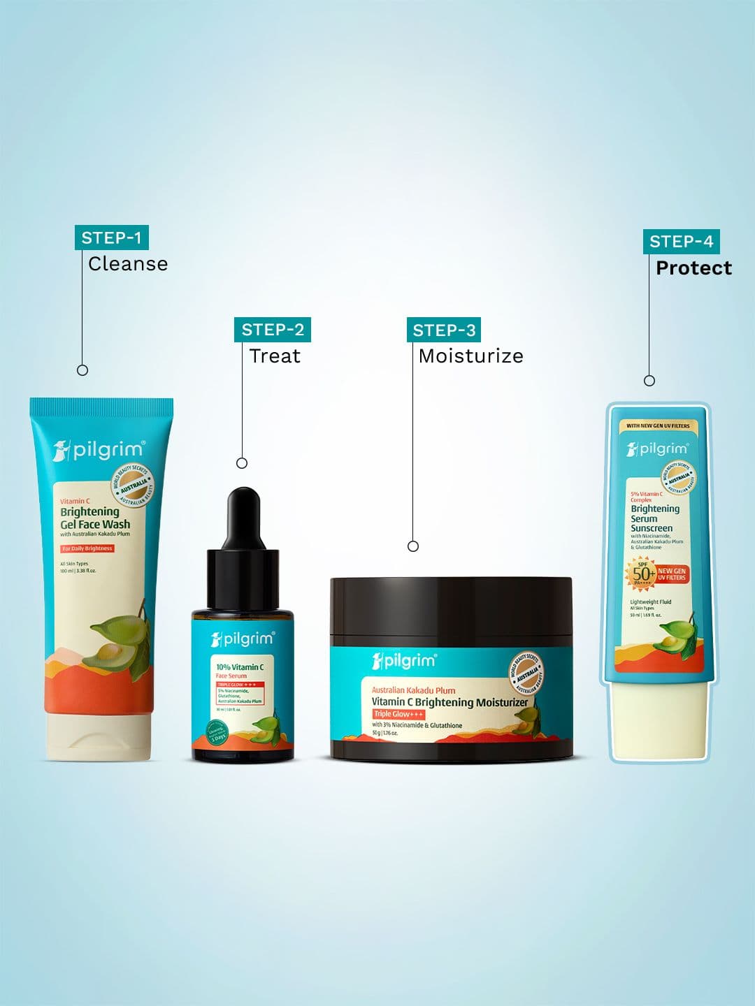 Pilgrim 5% Vitamin C Complex Brightening Serum Sunscreen SPF 50+ PA++++ - 50 ml