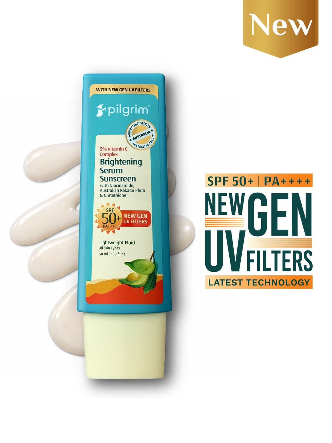 Pilgrim 5% Vitamin C Complex Brightening Serum Sunscreen SPF 50+ PA++++ - 50 ml