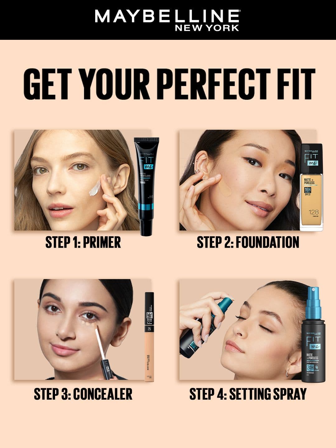 Maybelline New York Fit Me Matte+Poreless Foundation 18 ml - Warm Nude 128