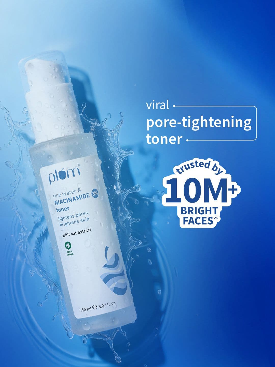 Plum 3% Niacinamide Alcohol-Free Toner With Rice Water To Reduce Pores & Blemishes - 150ml