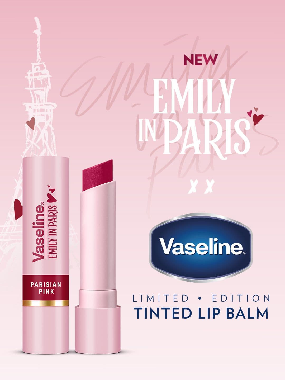 Vaseline Emily in Paris Limited Edition Tinted Lip Balm Stick 3g - Parisian Pink