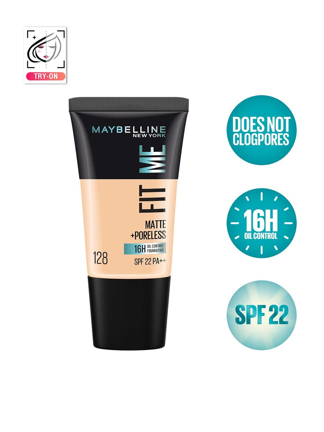 Maybelline New York Fit Me Matte+Poreless Foundation 18 ml - Warm Nude 128