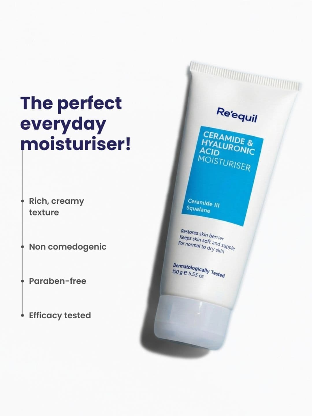 Reequil Unisex Ceramide & Hyaluronic Acid Moisturiser For Normal To Dry Skin