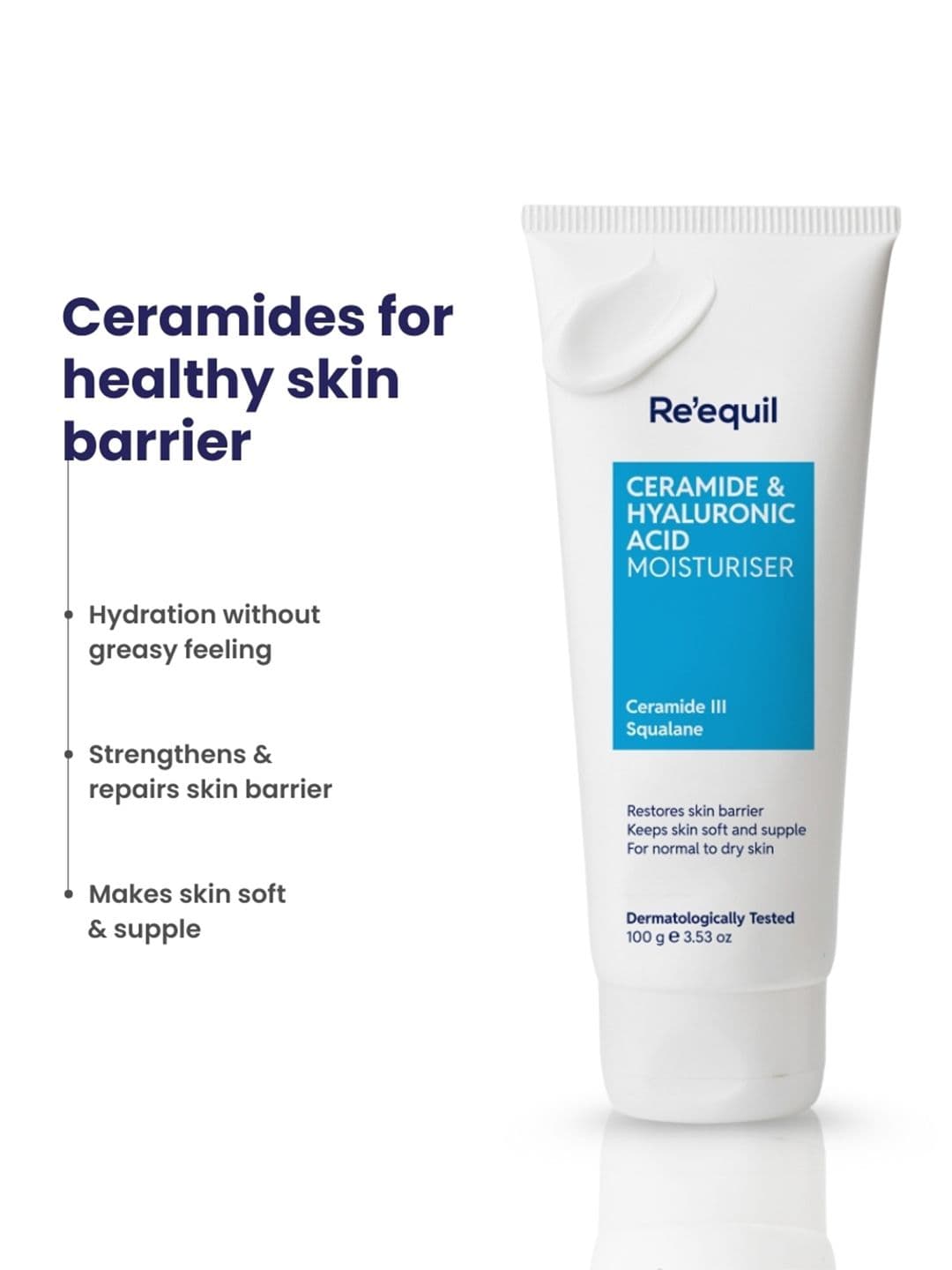 Reequil Unisex Ceramide & Hyaluronic Acid Moisturiser For Normal To Dry Skin