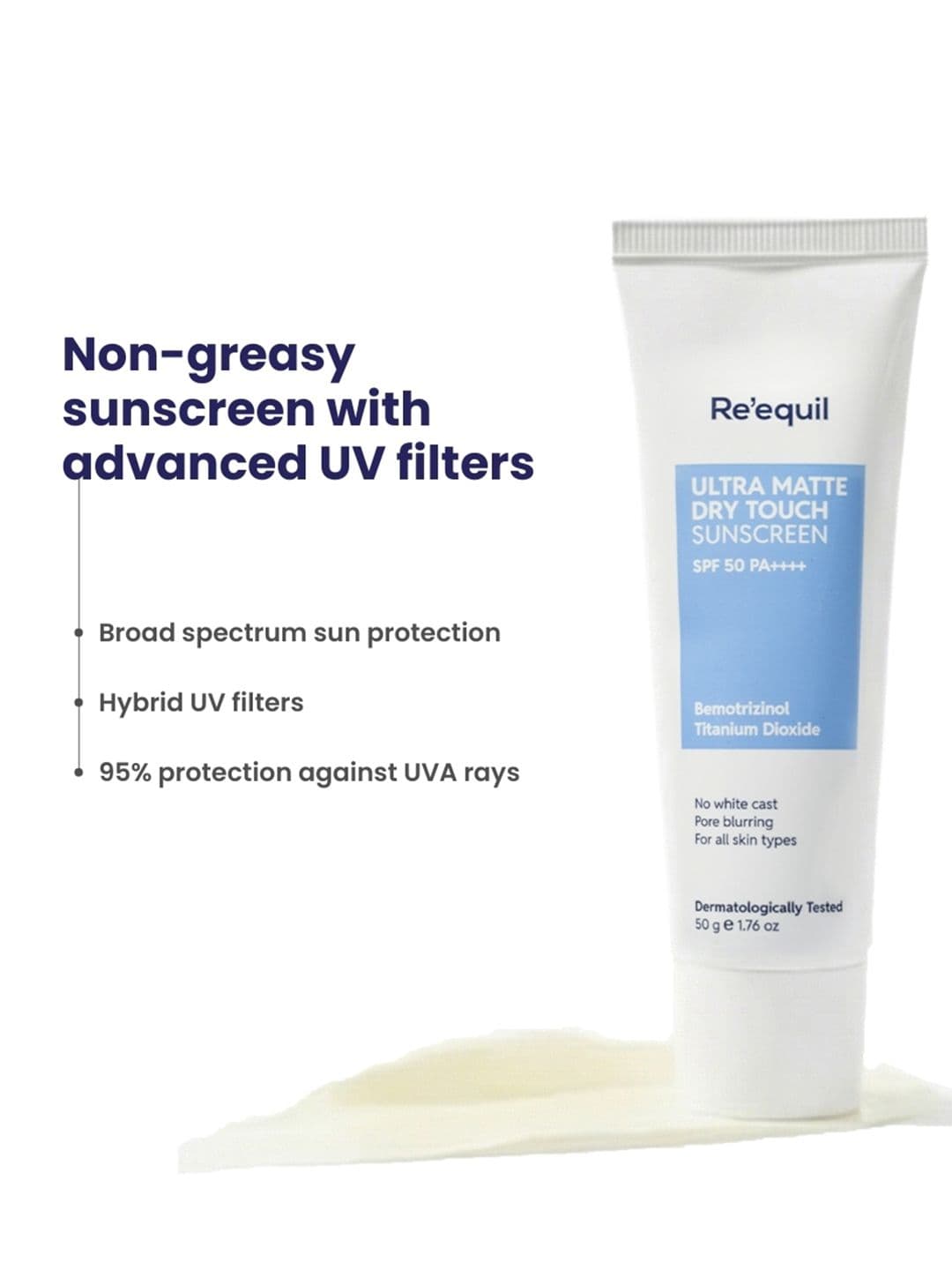 Reequil Ultra Matte Dry Touch Sunscreen Gel SPF 50 PA++++ 50g