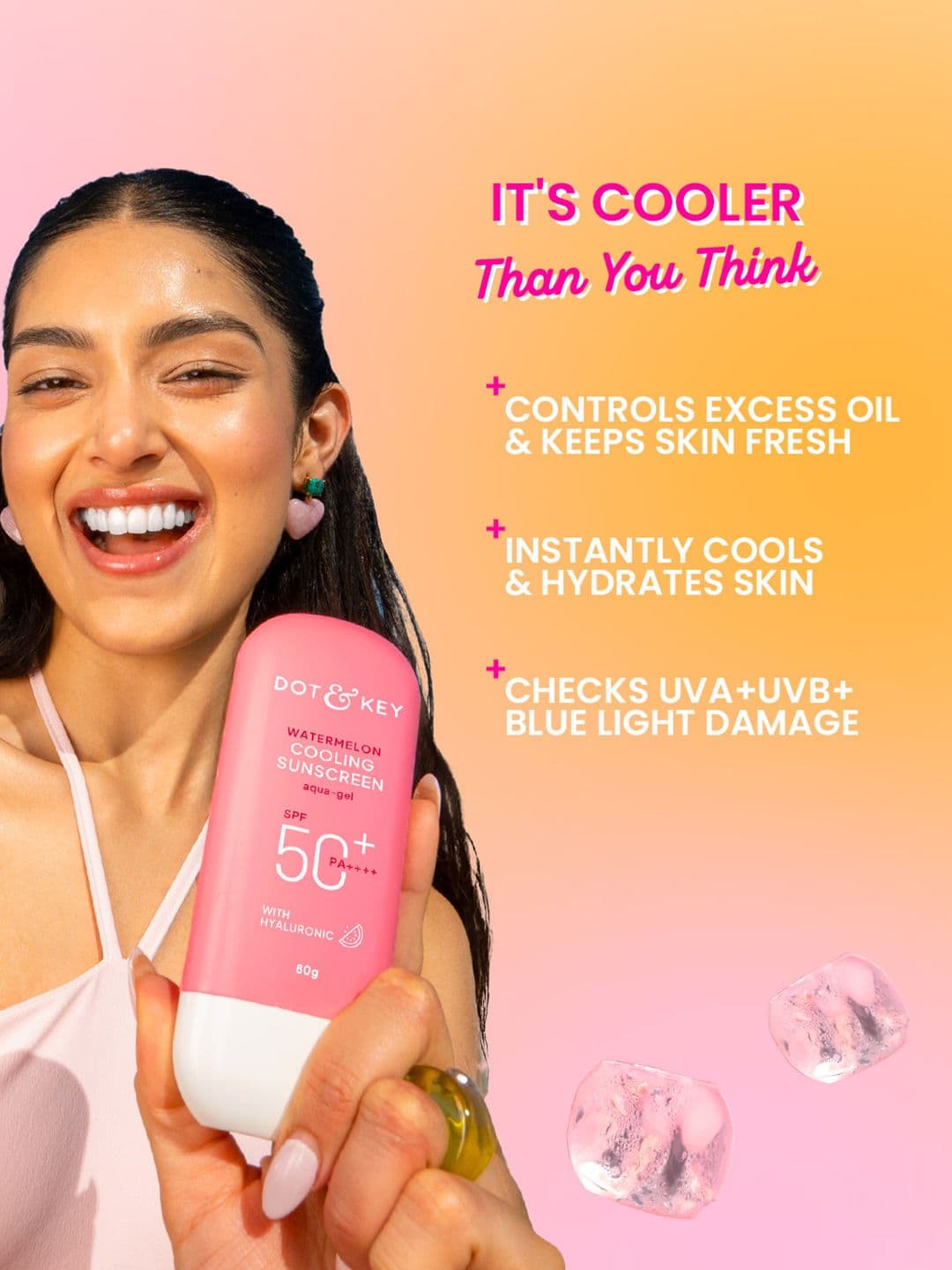 DOT & KEYWatermelon Cooling Sunscreen, In-Vivo Tested SPF 50+ PA++++, With Hyaluronic -50g