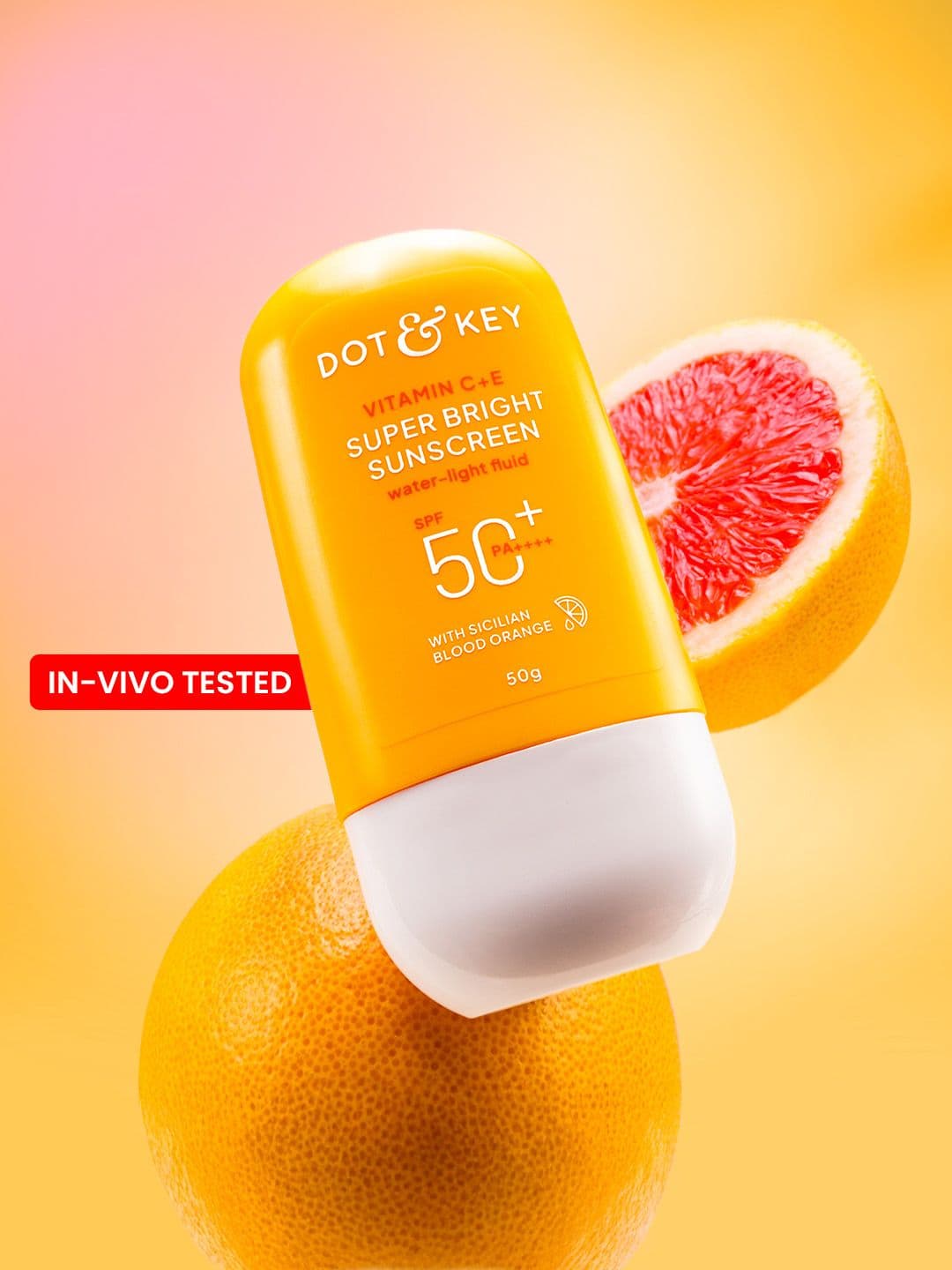 DOT & KEY Vitamin C+E Super Bright Sunscreen In-Vivo Tested SPF 50+ PA++++ Boosts Glow 50g