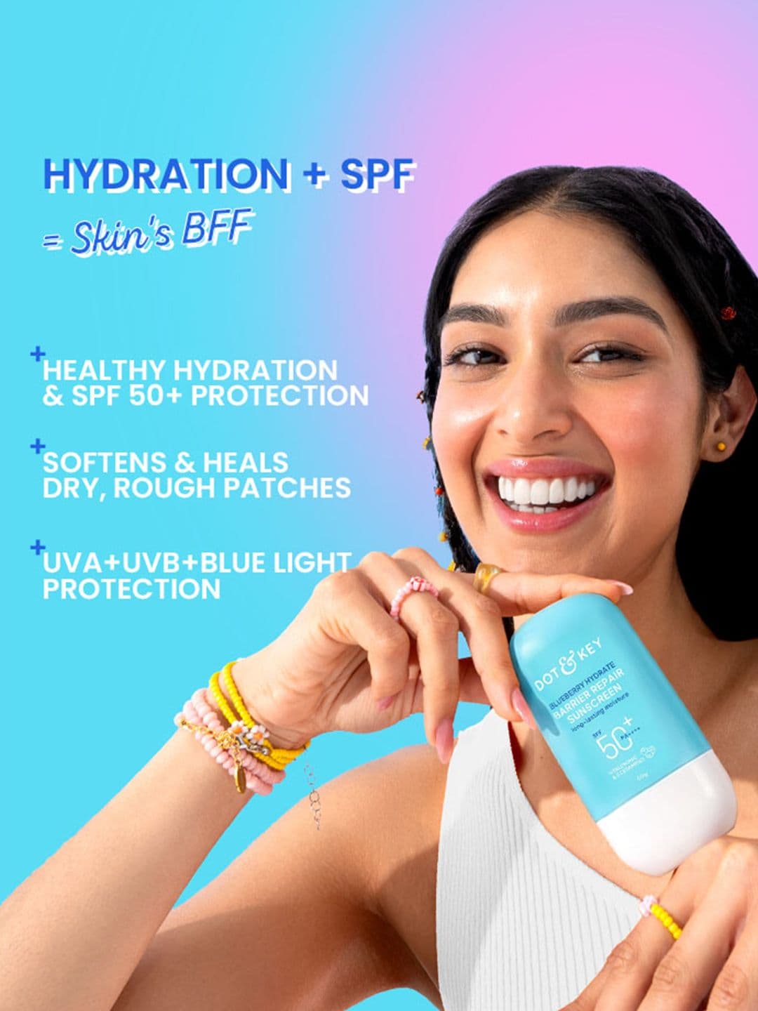 DOT & KEY Blueberry Hydrate Barrier Repair Sunscreen In-Vivo Tested SPF 50+ PA++++ - 30g