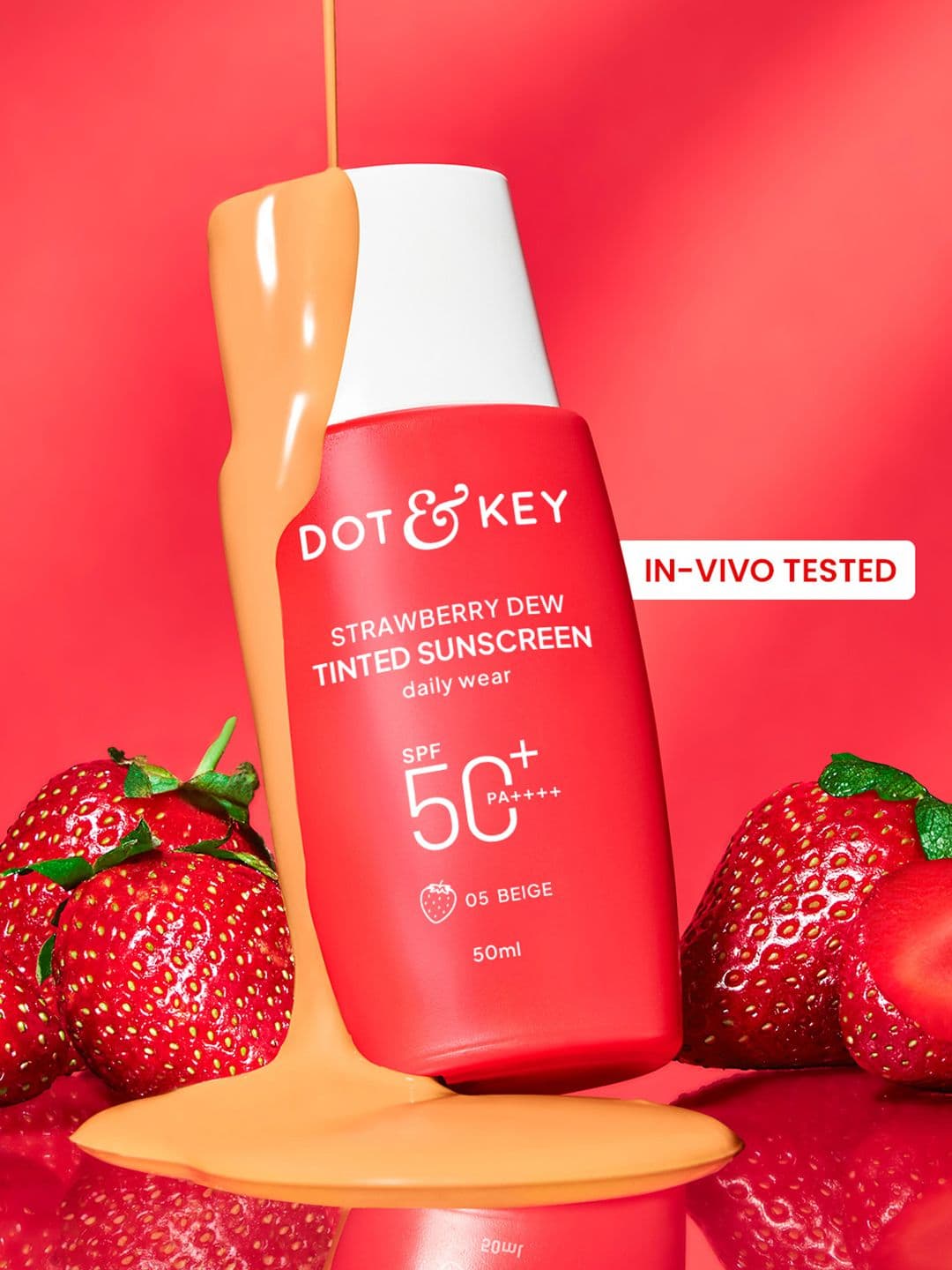 DOT & KEY Strawberry Dew Tinted Sunscreen In-Vivo Tested SPF 50+ PA++++ 50ml-Beige 05