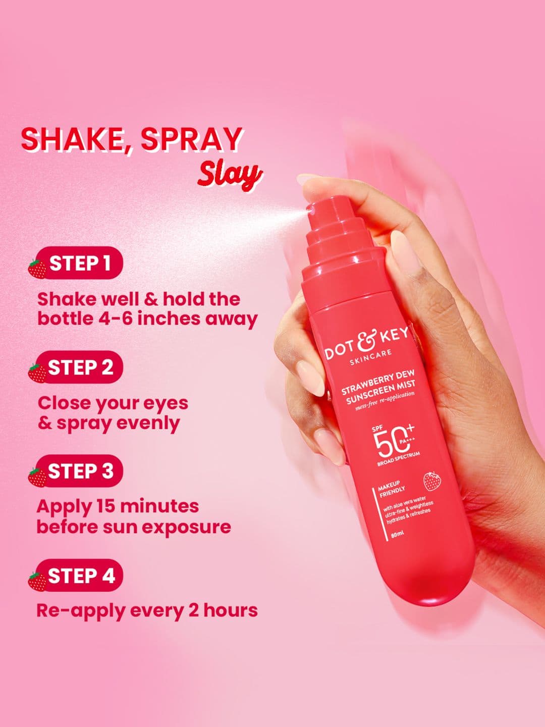 DOT & KEY Strawberry Niacinamide Sunscreen Mist SPF 50+ PA+++