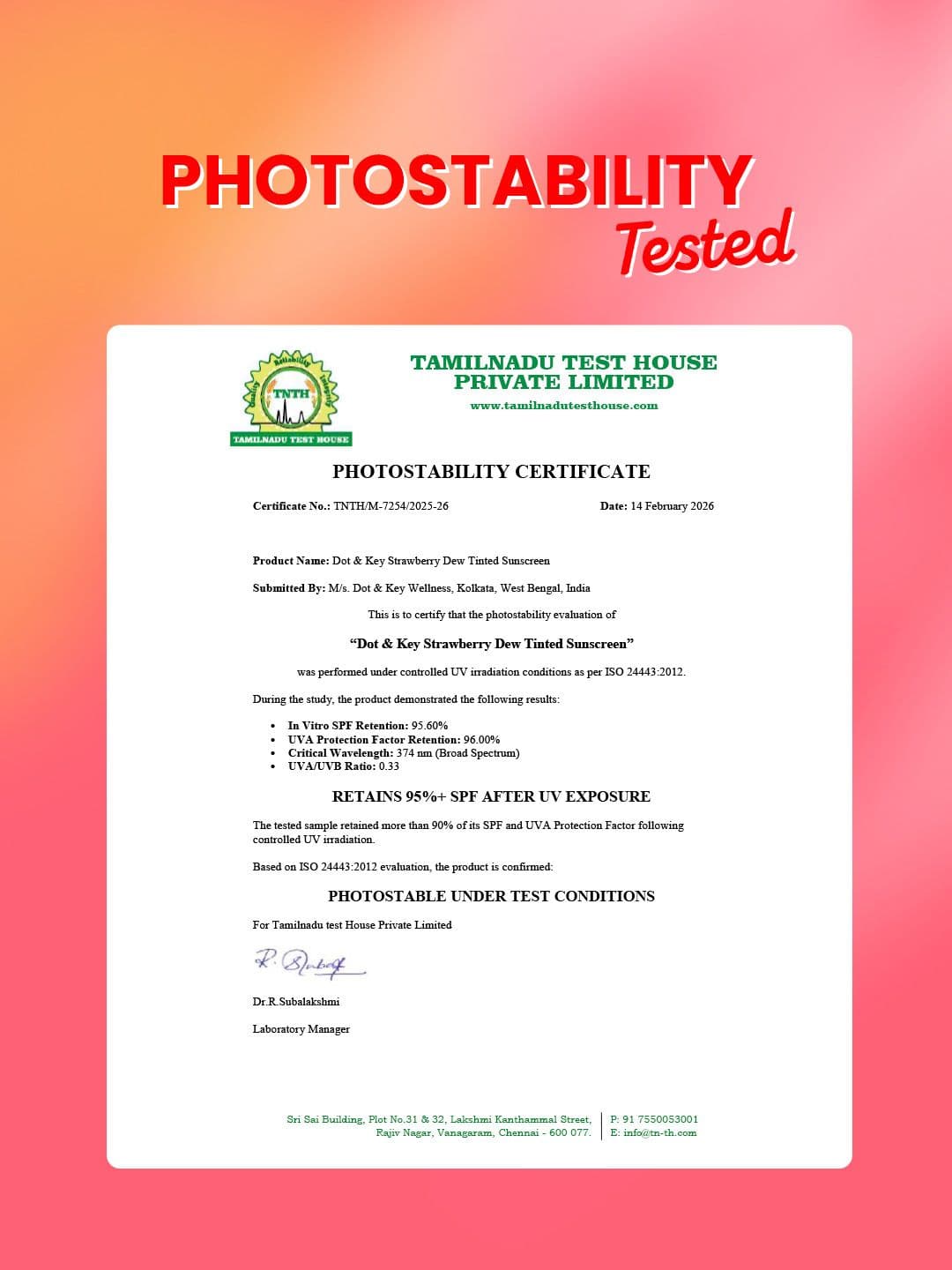 DOT & KEY Strawberry Dew Tinted Sunscreen In-Vivo Tested SPF 50+ PA++++ 50ml-Beige 05