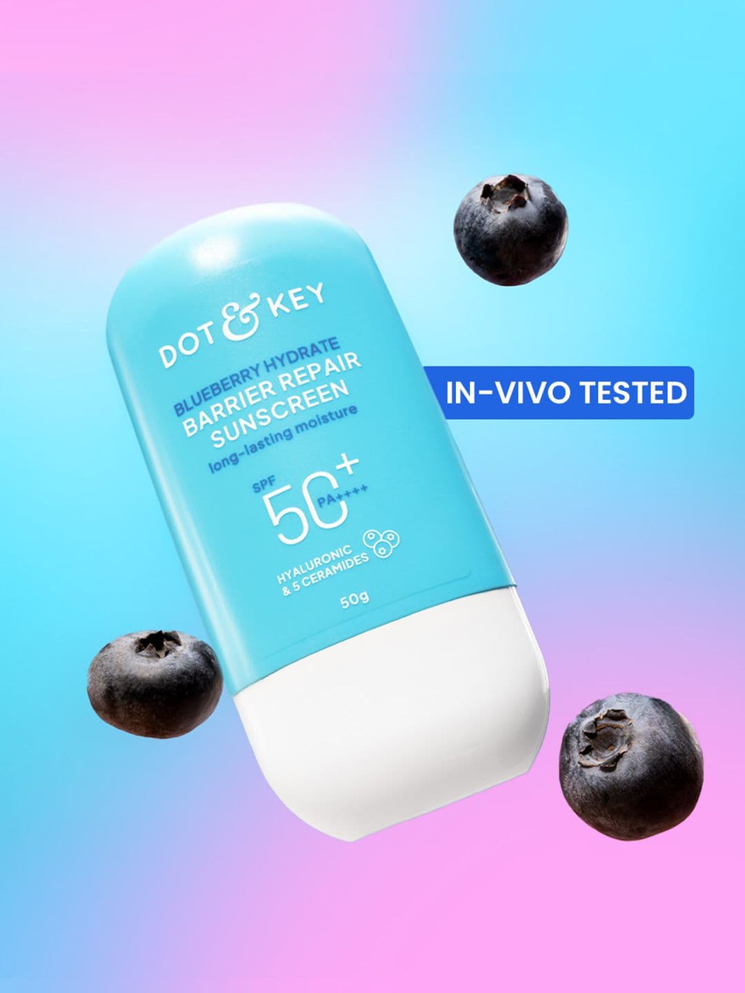 DOT & KEY Blueberry Hydrate Barrier Repair Sunscreen In-Vivo Tested SPF 50+ PA++++ - 50g