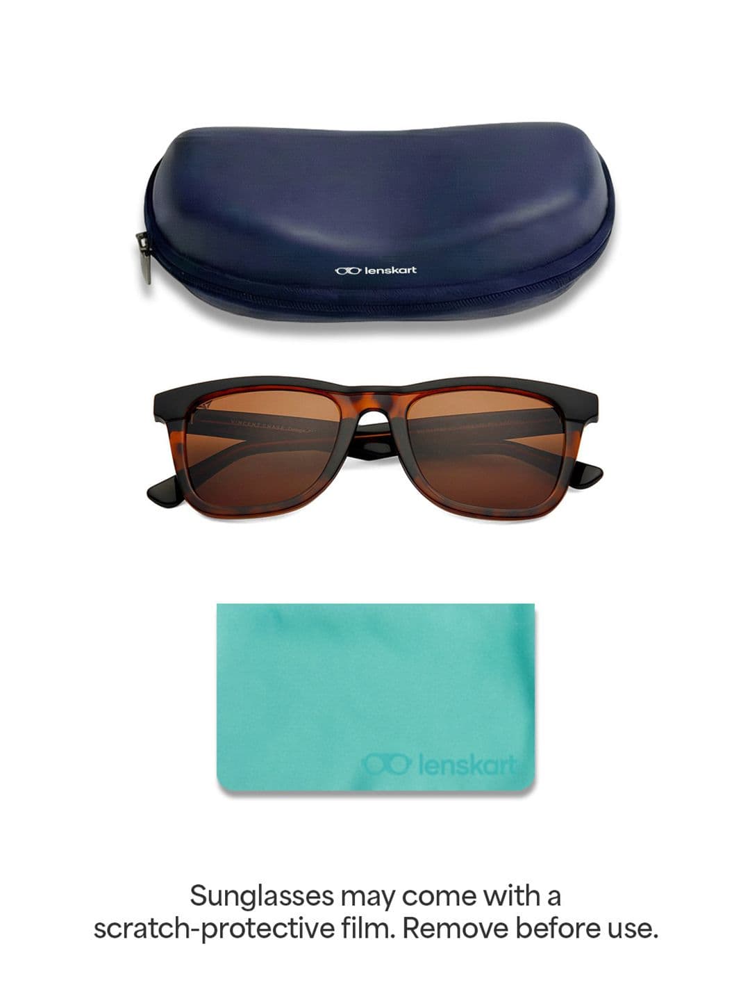 Vincent Chase by Lenskart Unisex Brown Lens & Black Wayfarer Sunglasses with Polarised and UV Protected Lens