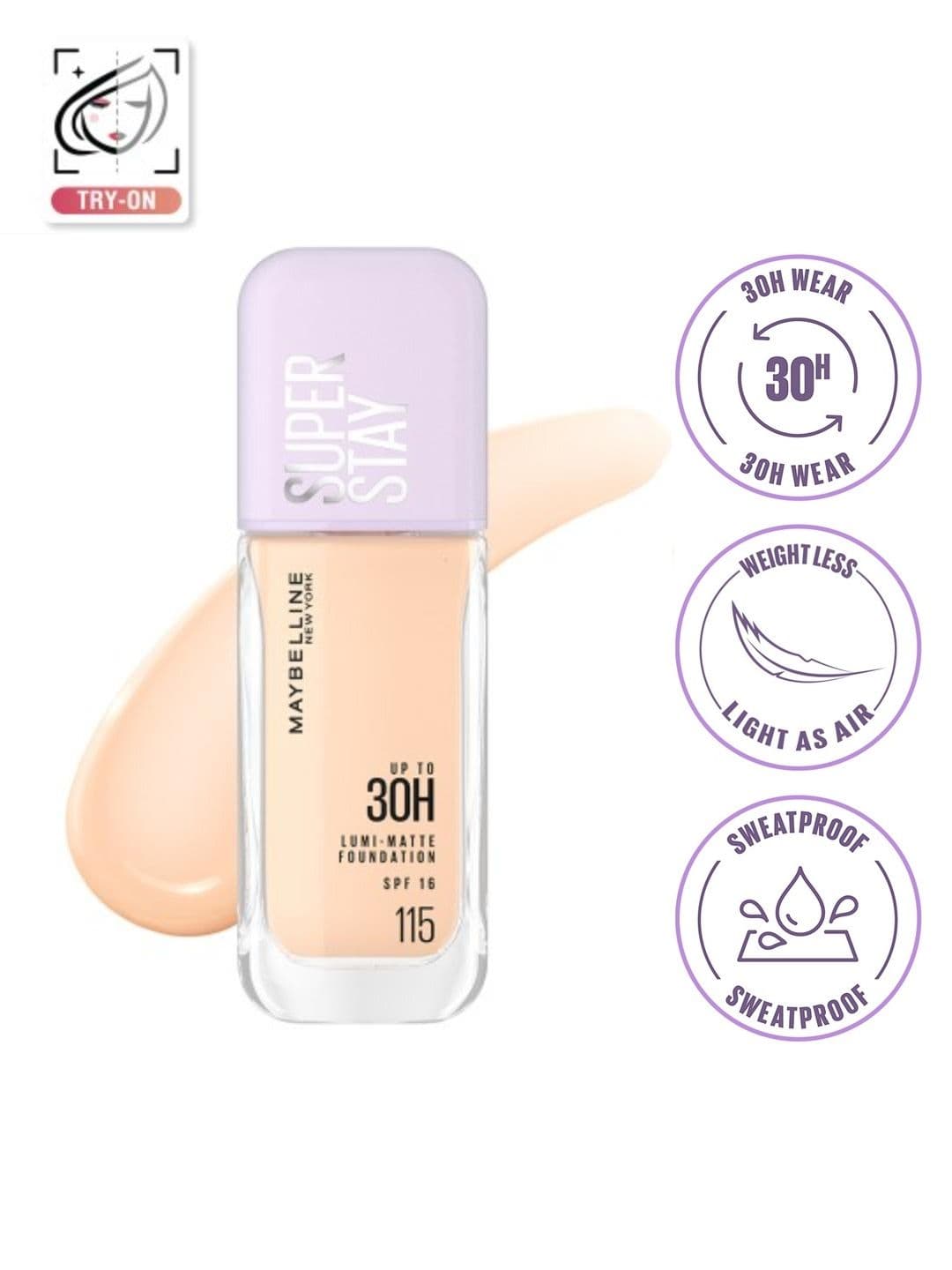 Maybelline New York 30H Longwear Super Stay Lumi-Matte Liquid Foundation 35ml - Shade 115