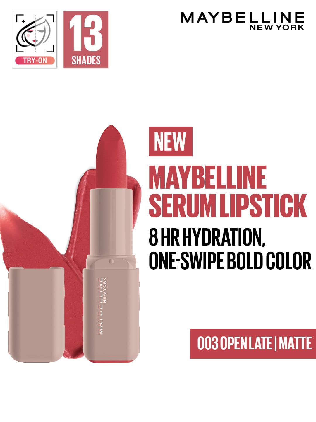 Maybelline New York Matte 8Hr Serum Lipstick - Open Late 003
