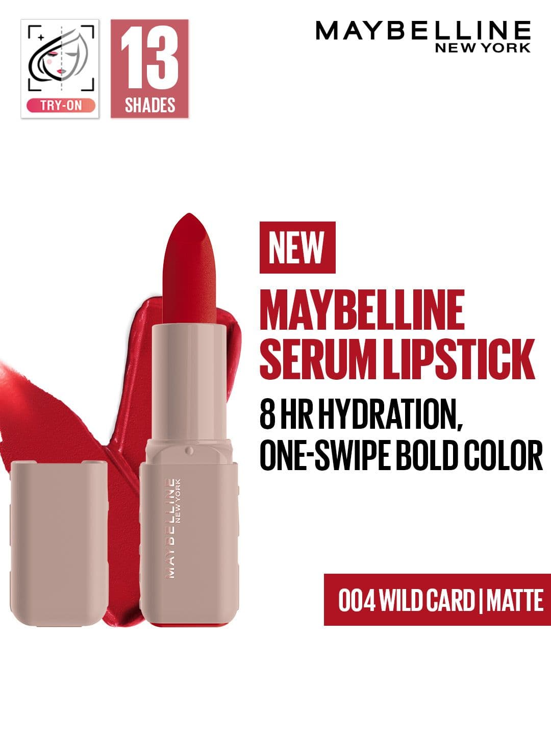 Maybelline New York Matte 8Hr Serum Lipstick - Wild Card 004
