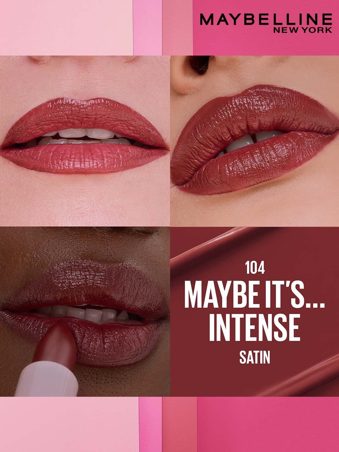 Maybelline New York Satins 8Hr Serum Lipstick - Maybe It's Intense 104